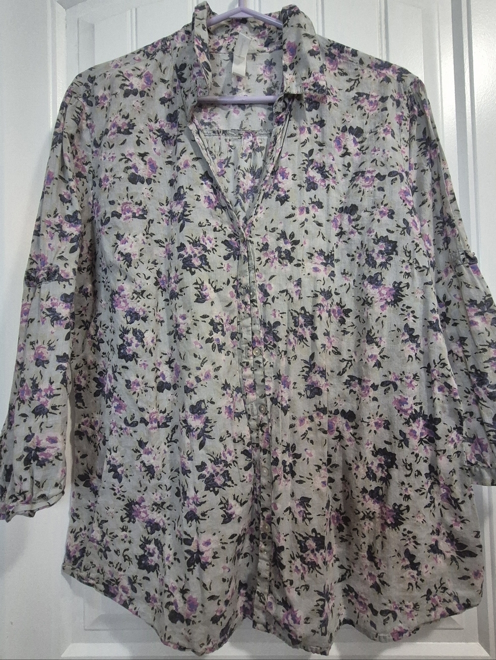 Womens Plus Warehouse One Cotton Floral Blouse Size XXL